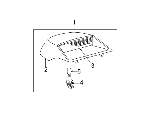 2004 Toyota Camry High Mount Lamp, Gray, Center Diagram for 81570-AA010-B3