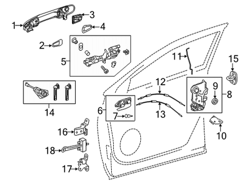 2021 Toyota Venza Handle Assy, Fr Door Diagram for 69210-K0010-B4