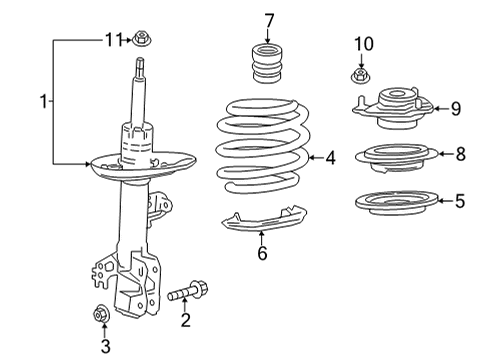 2022 Toyota Camry Struts & Components - Front Diagram 2 - Thumbnail