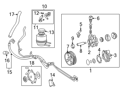 2004 Toyota Tundra P/S Pump & Hoses, Steering Gear & Linkage Diagram 5 - Thumbnail