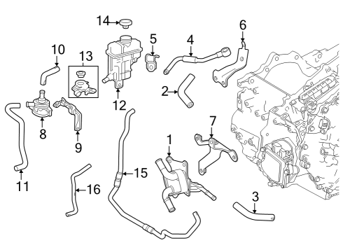 2023 Toyota Crown Clamp, Oil Cooler Tube Diagram for 32923-52040