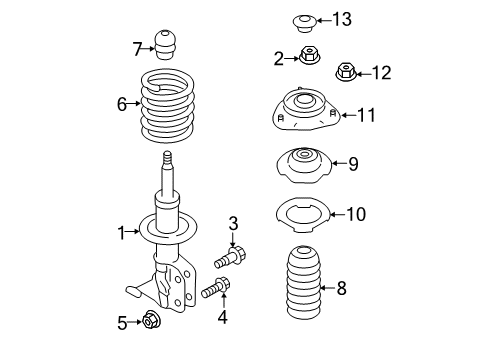 2014 Scion FR-S Struts & Components - Front Diagram