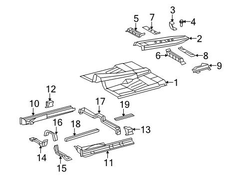 2008 Toyota Sequoia Side Reinforcement Bracket, Driver Side Diagram for 57420-0C010