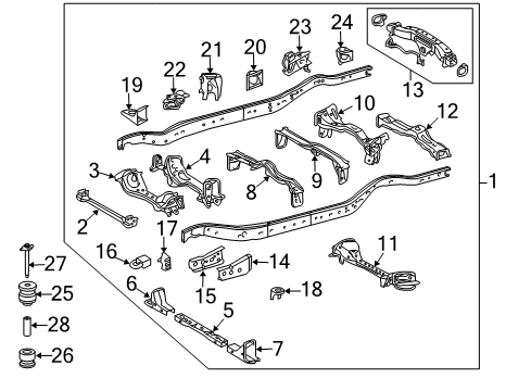 2022 Toyota Sequoia Bolt, Body Mounting Diagram for 52217-0C161