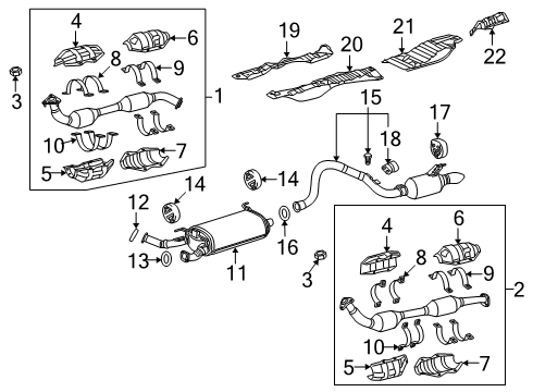 2013 Toyota Land Cruiser Exhaust Components Diagram