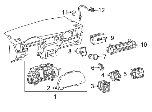 2017 Toyota Corolla iM Switch Assembly, Outer M Diagram for 84870-12250