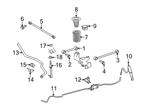 2010 Toyota 4Runner Shock Absorber Assembly Rear Right Diagram for 48530-80557