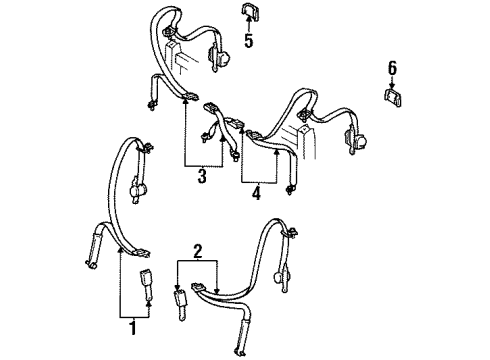 1999 Toyota Celica Belt Set, Rear Seat 3 Point Type, LH Diagram for 73004-0W010