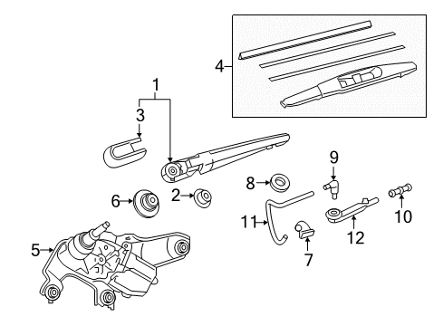 2018 Toyota Corolla iM Lift Gate - Wiper & Washer Components Diagram