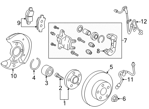 2015 Scion iQ Front Disc Brake Pad Kit Diagram for 04465-74020