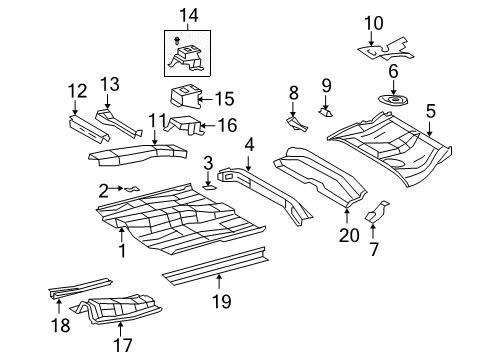 2009 Toyota Corolla Cover, Rear Floor Service Hole Diagram for 58325-12150