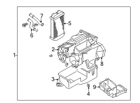 2001 Toyota 4Runner Heater Core & Control Valve Diagram 1 - Thumbnail