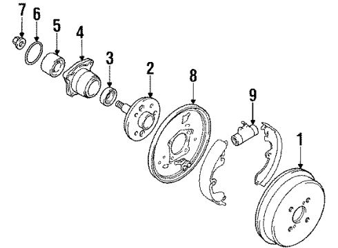 1992 Toyota Corolla Rear Brakes Diagram 1 - Thumbnail