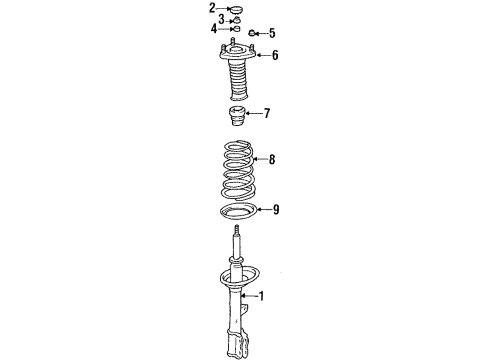 1990 Toyota Celica Struts & Suspension Components - Rear Diagram