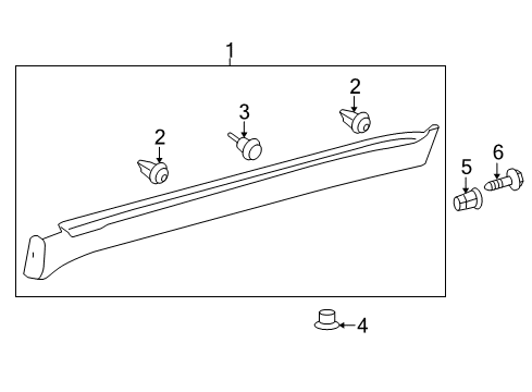 2021 Toyota Land Cruiser Exterior Trim - Pillars Diagram