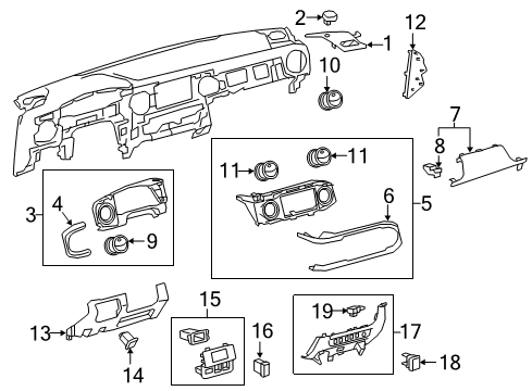 2018 Toyota Tacoma Cluster & Switches, Instrument Panel Diagram