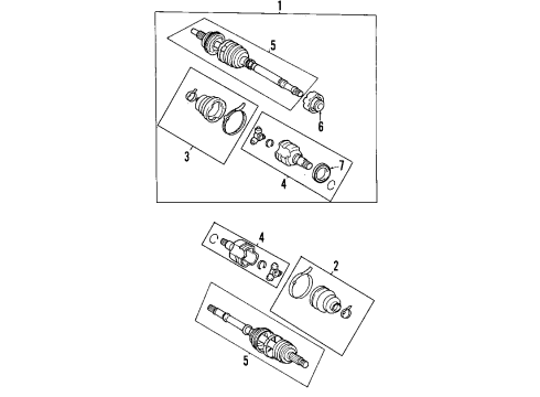 2007 Toyota Prius Front Cv Joint Boot Kit Diagram for 04437-52460