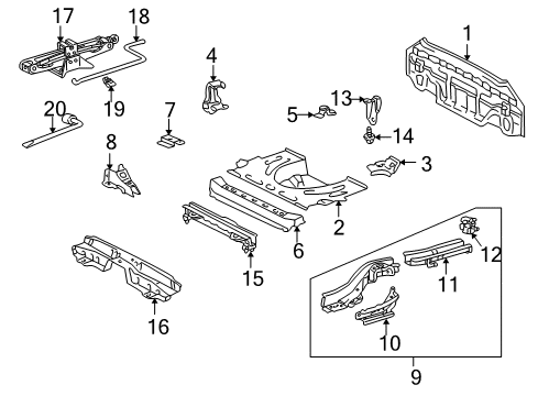 2003 Toyota Celica Hook, Transport, Rear LH Diagram for 51968-20140