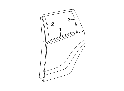 2005 Scion xA Exterior Trim - Rear Door Diagram