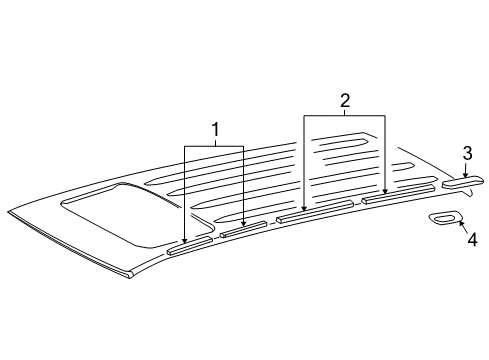 2009 Toyota Land Cruiser Exterior Trim - Roof Diagram