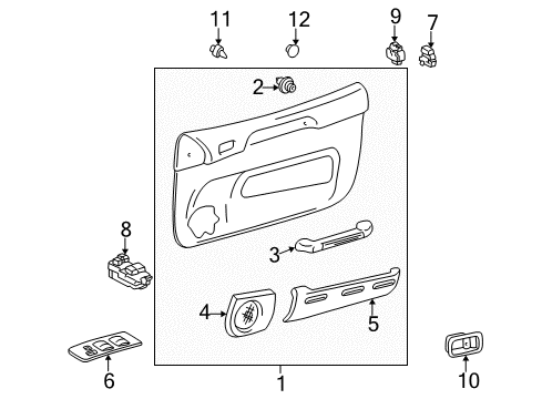 1998 Toyota RAV4 Board Sub-Assy, Front Door Trim, RH Diagram for 67610-42370-B0