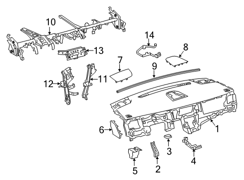 2016 Toyota Sienna Cluster & Switches, Instrument Panel Diagram 1 - Thumbnail