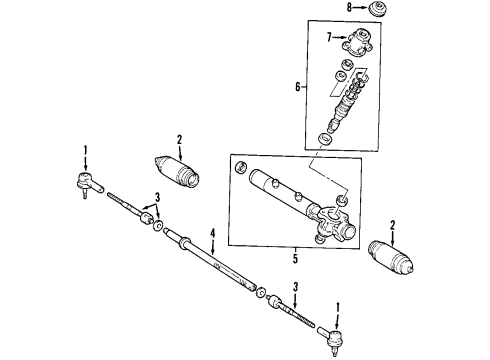 2003 Toyota Sienna P/S Pump & Hoses, Steering Gear & Linkage Diagram 1 - Thumbnail