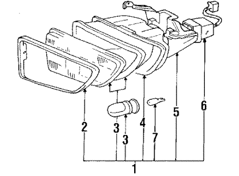 1992 Toyota Celica Front Lamps - Fog Lamps Diagram 2 - Thumbnail