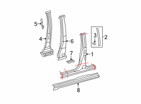 2008 Toyota Tundra Center Pillar & Rocker Diagram 2 - Thumbnail