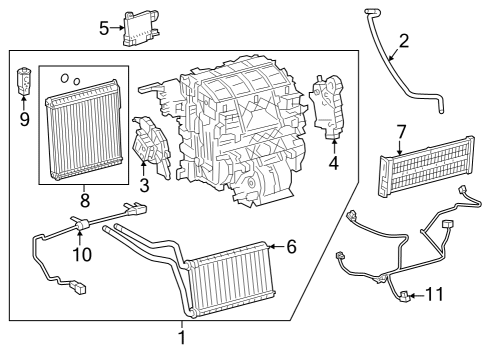 2023 Toyota Prius A/C Evaporator & Heater Components Diagram