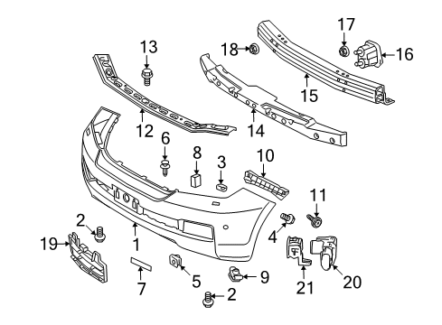 2008 Toyota Land Cruiser Cover, Front Bumper Diagram for 52119-60990