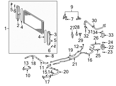 2000 Toyota MR2 Spyder Tank Sub-Assy, Radiator Reserve Diagram for 16480-22050