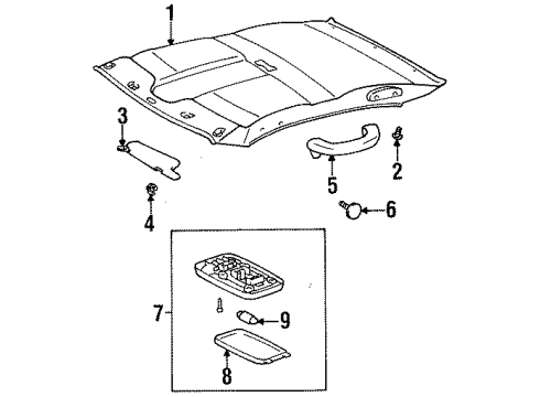 1996 Toyota Tercel Interior Trim - Roof Diagram 1 - Thumbnail