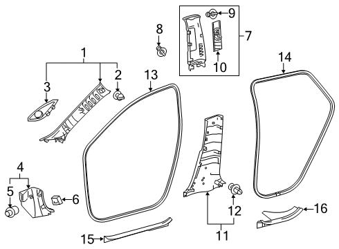 2024 Toyota Corolla GARNISH Assembly, Fr PIL Diagram for 62210-12180-C0