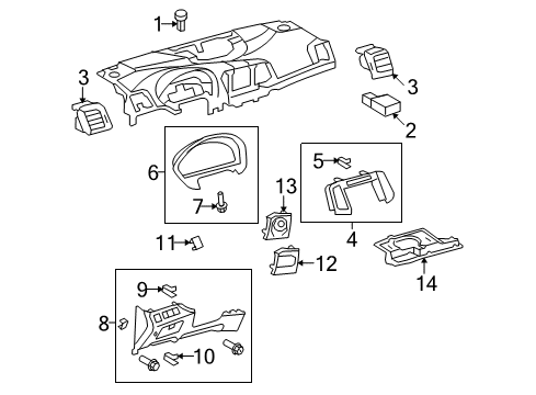 2015 Toyota Venza Cluster & Switches, Instrument Panel Diagram 3 - Thumbnail