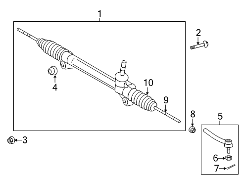 2008 Toyota Highlander Steering Column & Wheel, Steering Gear & Linkage Diagram 7 - Thumbnail