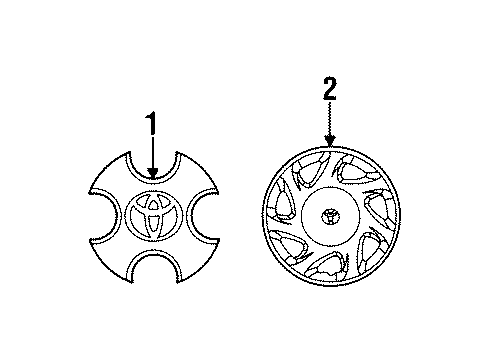 1997 Toyota Paseo Wheel Hub Ornament Sub-Assembly Diagram for 42603-16321