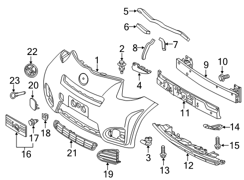 2015 Scion iQ Front Bumper Diagram