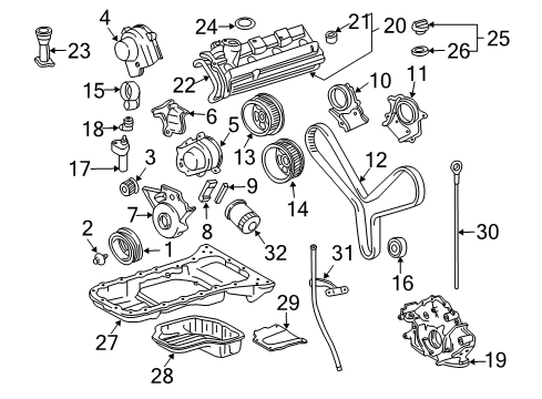 2005 Toyota 4Runner Air Cleaner Filter Element Sub-Assembly Diagram for 17801-0P010