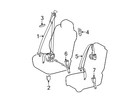 2008 Toyota Tundra Front Seat Belts Diagram 4 - Thumbnail