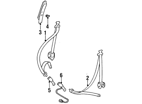 1995 Toyota Tercel Front Seat Belts Diagram 2 - Thumbnail