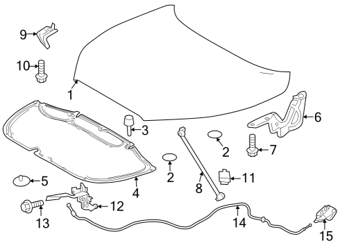 2023 Toyota Corolla Cross LOCK ASSY, HOOD Diagram for 53510-0A070