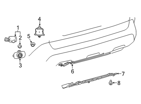 2021 Toyota Venza Electrical Components - Rear Bumper Diagram