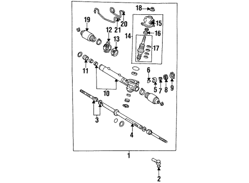 1998 Toyota Celica Power Steering Gear Assembly(For Rack & Pinion) Diagram for 44250-20640