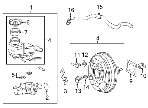 2023 Toyota Corolla Booster Assembly Rod Holder Diagram for 47264-52060