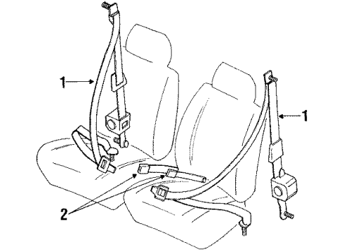 1992 Toyota 4Runner Belt Assy, Front Seat Outer, RH Diagram for 73210-35021-B0