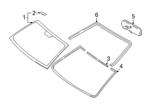 2008 Toyota Yaris Windshield Glass Diagram 2 - Thumbnail