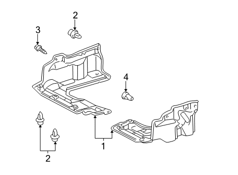 2005 Toyota Corolla Splash Shields Diagram