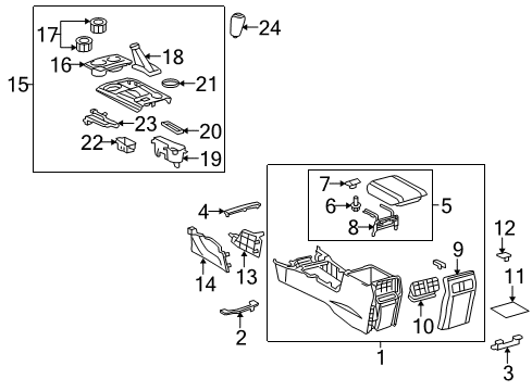 2010 Toyota 4Runner Center Console Diagram