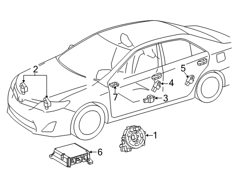 2018 Toyota Camry Air Bag Components Diagram 4 - Thumbnail